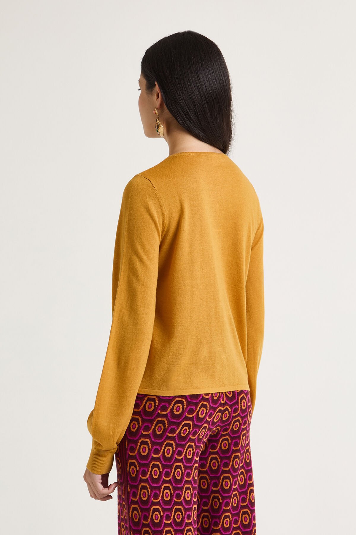 Maliparmi NEW MERINOS BLEND CARDIGAN Mustard JN369778199