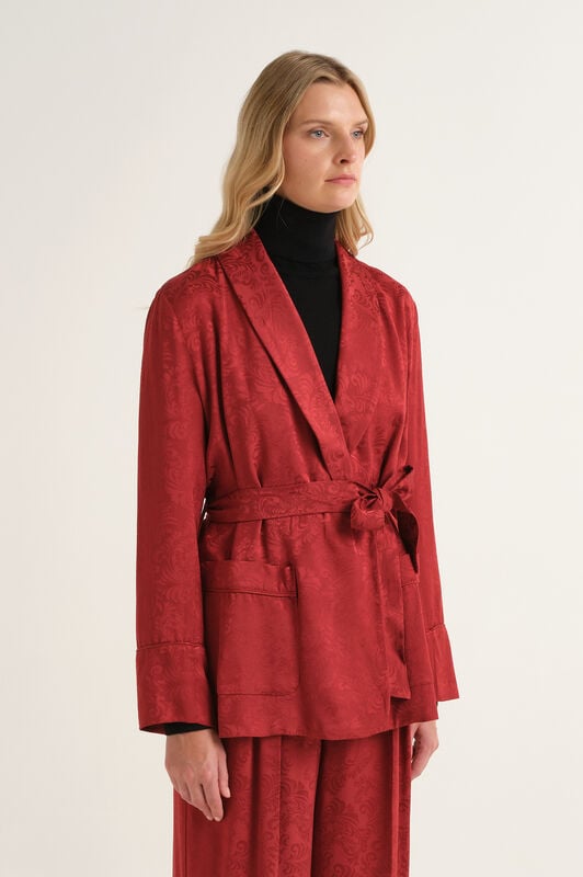 Maliparmi DAMASK JACQUARD BLAZER Dark Orange JD648850684 Maliparmi DAMASK JACQUARD BLAZER Dark Orange JD648850684