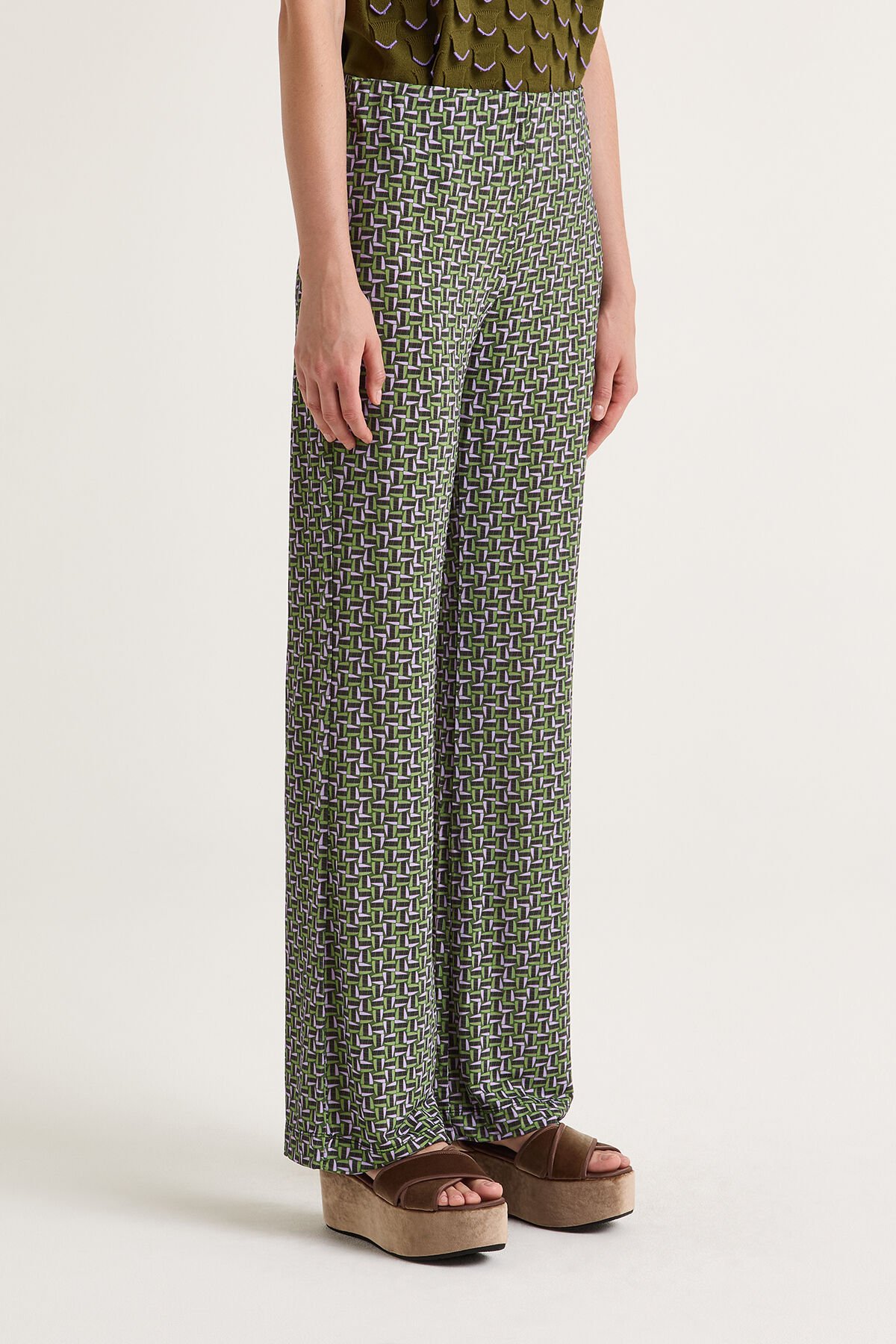 Maliparmi MALI STRONES JERSEY TROUSERS Green JH400970656 Maliparmi MALI STRONES JERSEY TROUSERS Green JH400970656