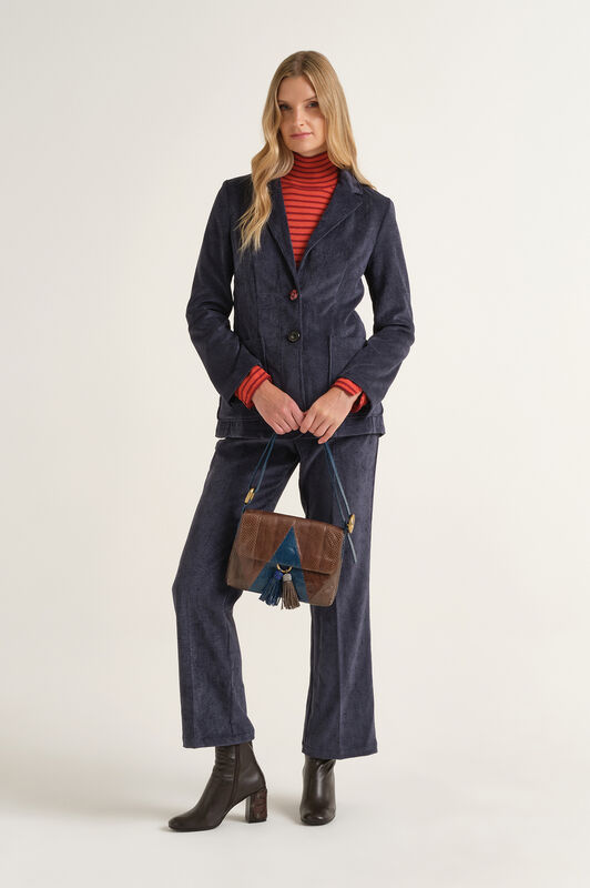 Maliparmi CORDUROY VELVET BLAZER Navy Blue JD649761060