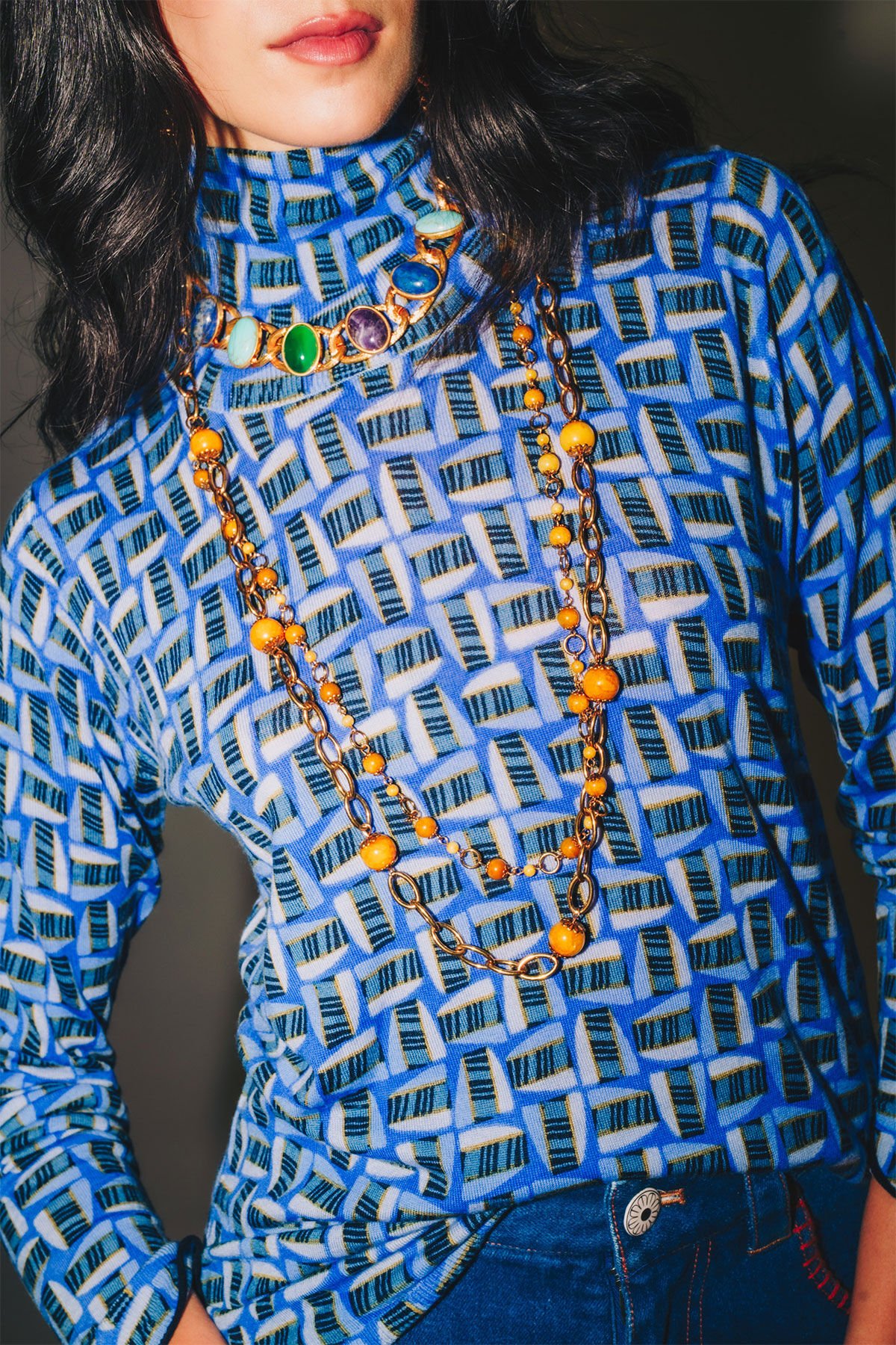 Maliparmi PRINTED KNIT KNITWEAR Blue JQ510478200