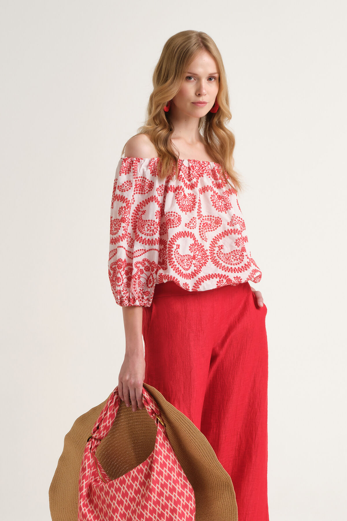 Malìparmi BRODERIE ANGLAISE SHIRT Red JM557715218