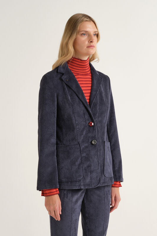 Maliparmi CORDUROY VELVET BLAZER Navy Blue JD649761060