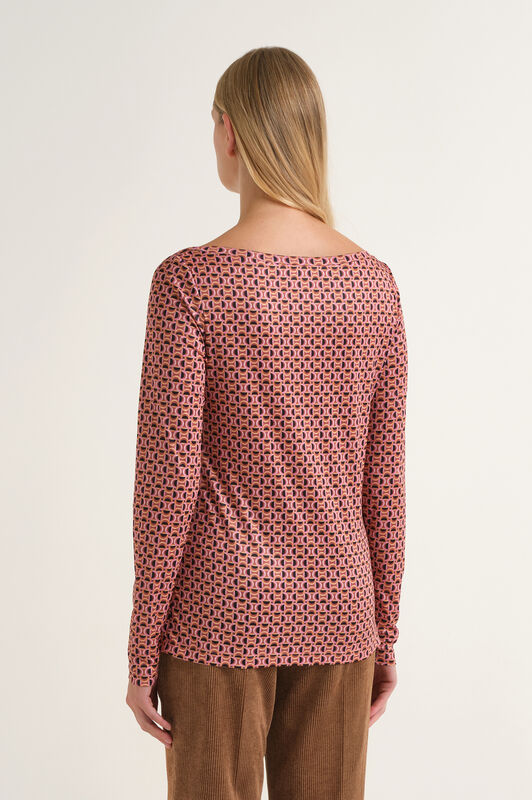Maliparmi MICRO PRINT JERSEY T-SHIRT Pink JK025770654