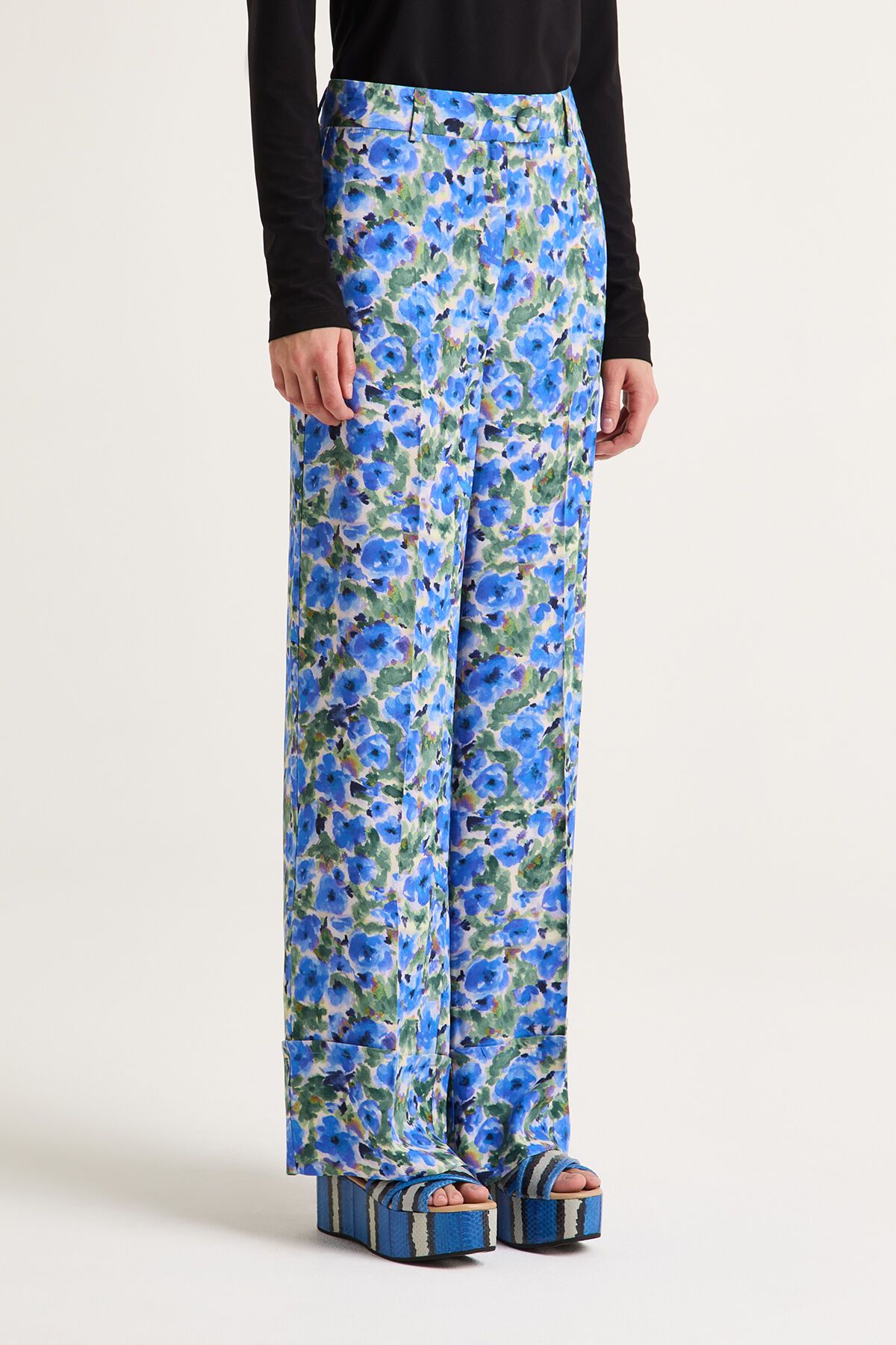Maliparmi FLORAL SYMPHONY TROUSERS Blue JH804450651