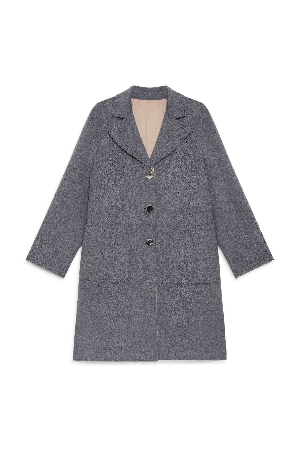 Maliparmi DOUBLE WOOL OVERCOAT Grey JB539020276