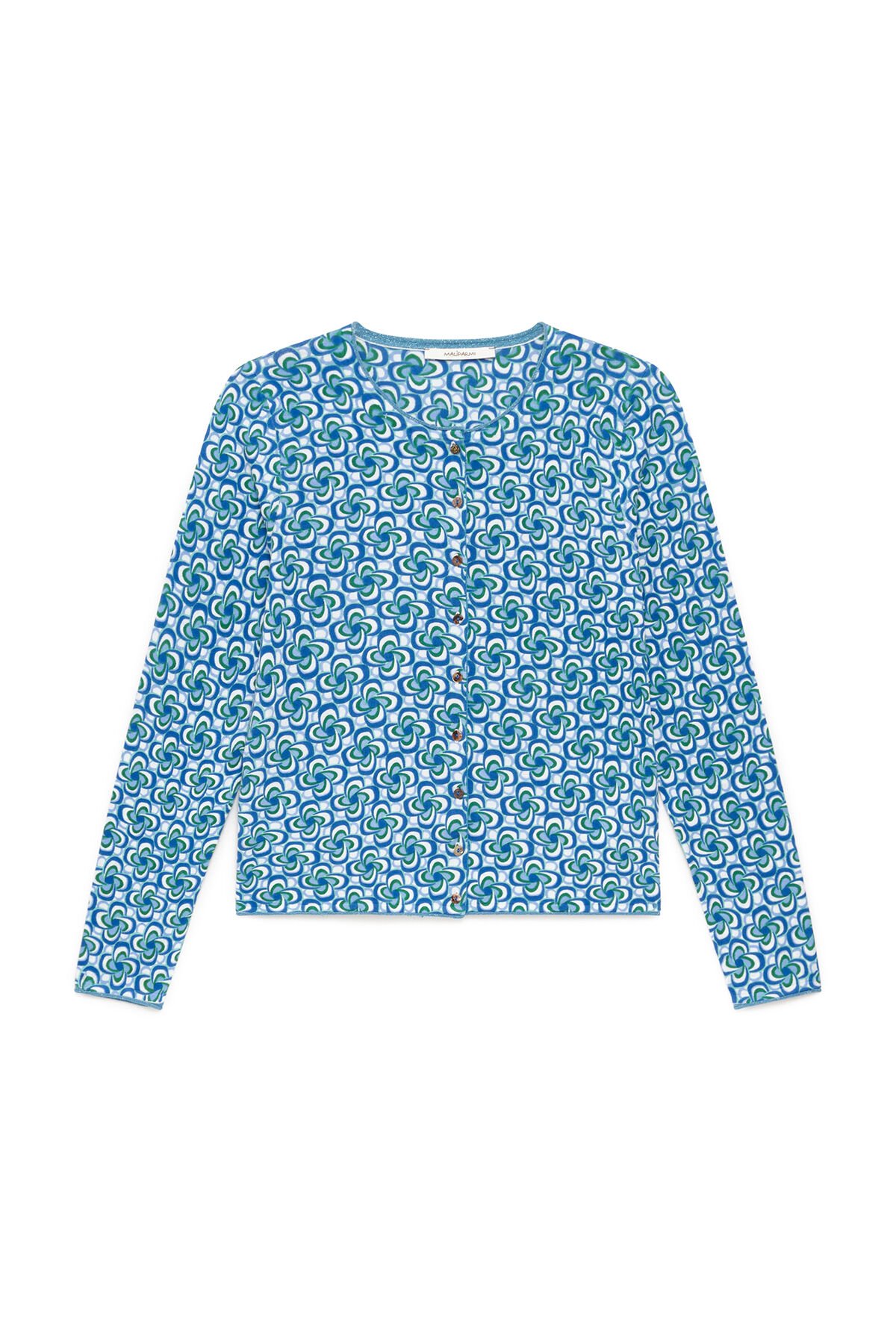 Malìparmi COTTON PRINTED CÁRDIGAN Azul JN359978215 Malìparmi COTTON PRINTED CÁRDIGAN Azul JN359978215