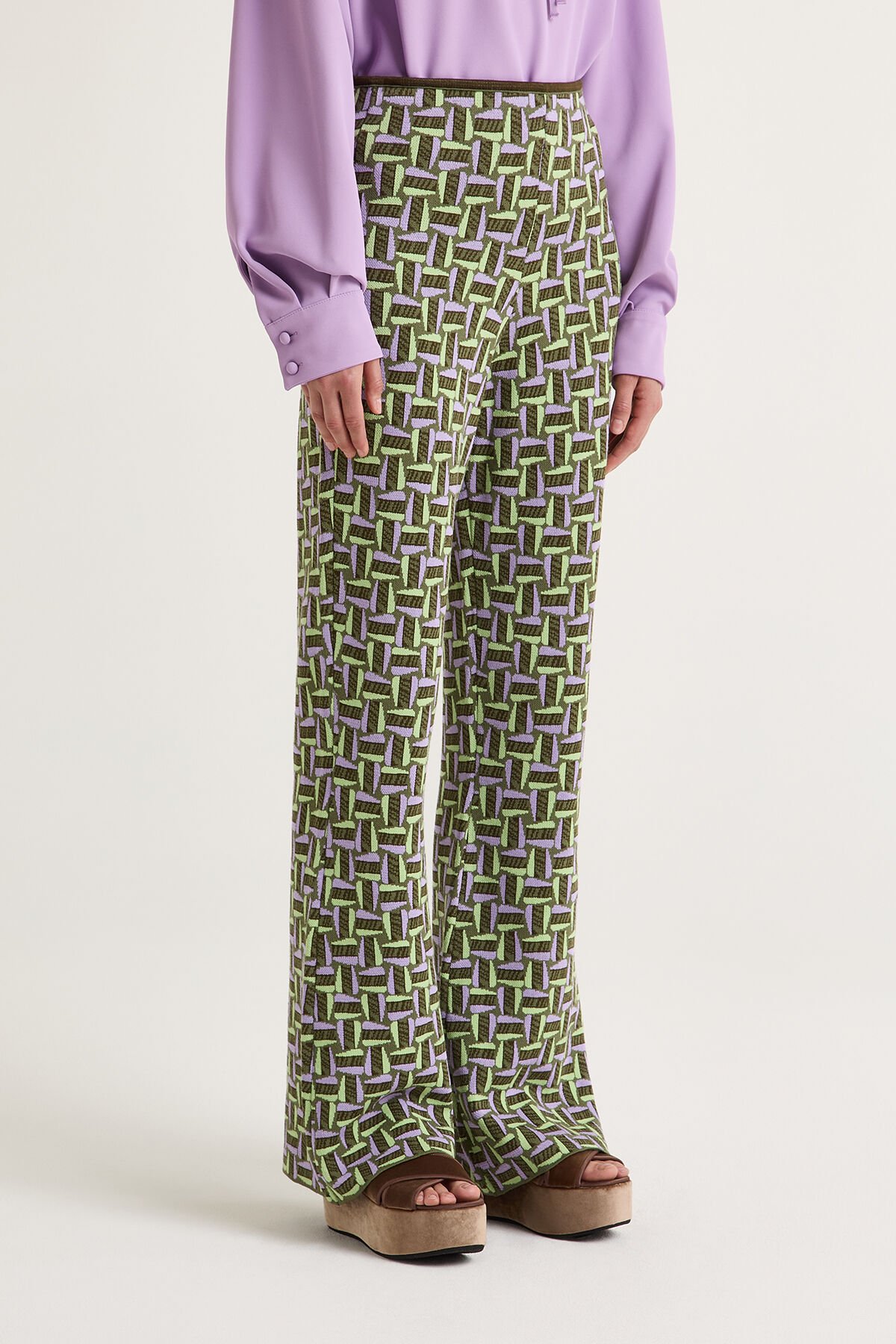 Maliparmi NEW JACQUARD TROUSERS Green JH805178208 Maliparmi NEW JACQUARD TROUSERS Green JH805178208