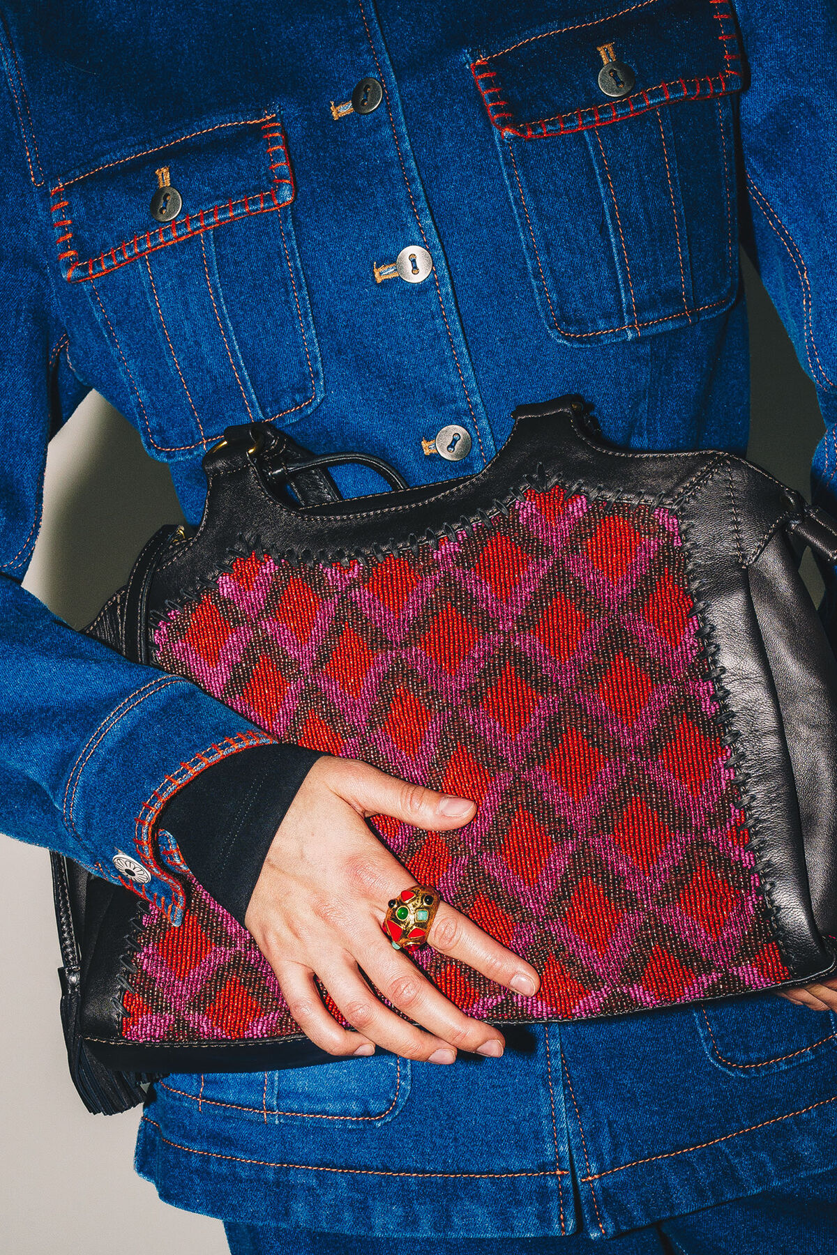 Maliparmi GEOMETRY ON LEATHER SHOPPING Rot BH030407234