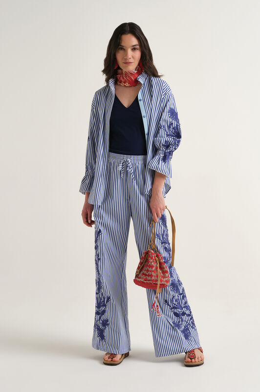 Malìparmi STRIPED FLEUR SHIRT Night Blue JM558515222