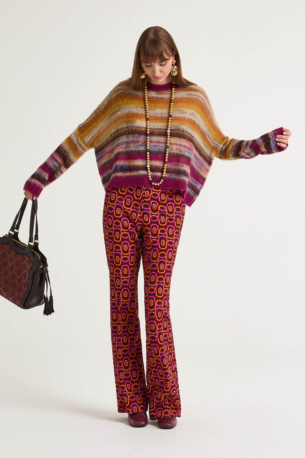 Maliparmi MAGLIA MOHAIR MIX PRINT Cammello JQ511178209