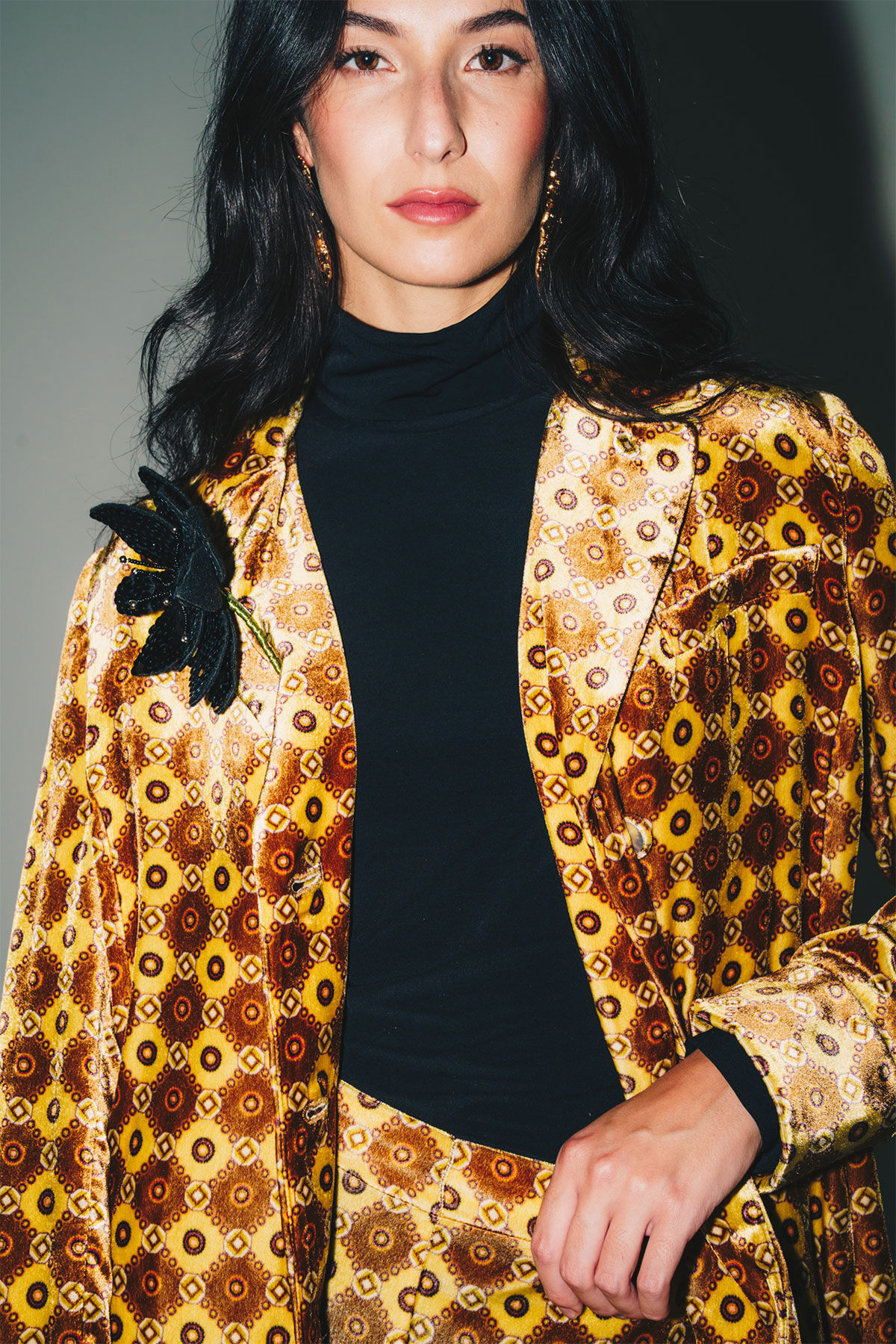 Maliparmi VELVET PRINTS JACKET Yellow JD645260092