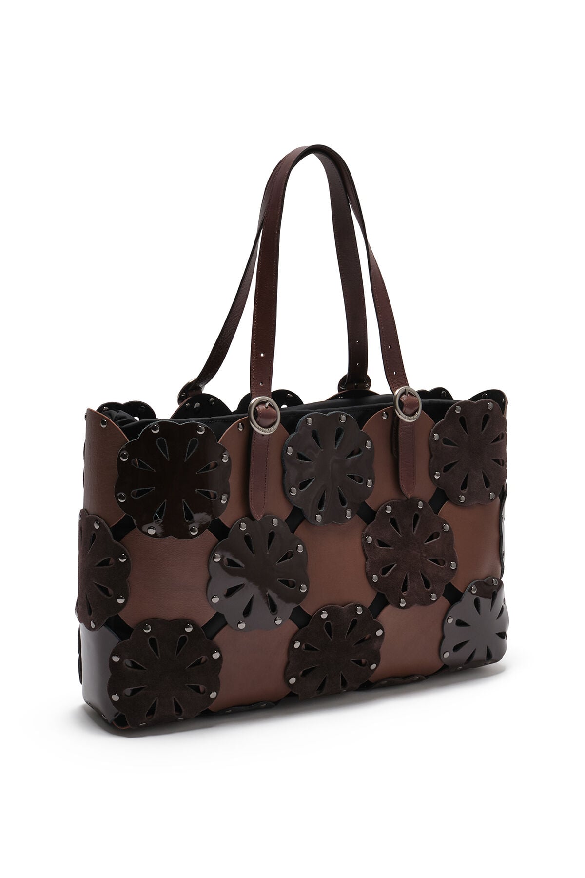 Maliparmi LEATHER BLOOM CABAS FLEUR Marron BH031001574 Maliparmi LEATHER BLOOM CABAS FLEUR Marron BH031001574
