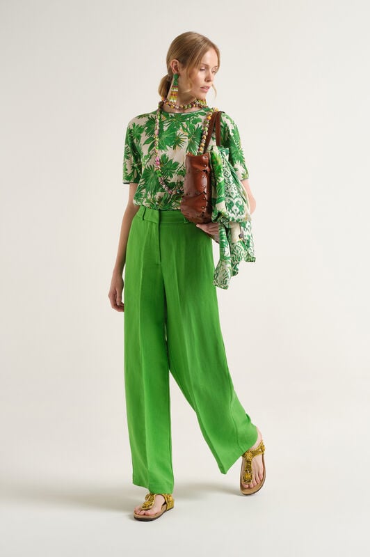 Malìparmi TIMELESS LINEN HOSE Grasgrün JH803340106 Malìparmi TIMELESS LINEN HOSE Grasgrün JH803340106