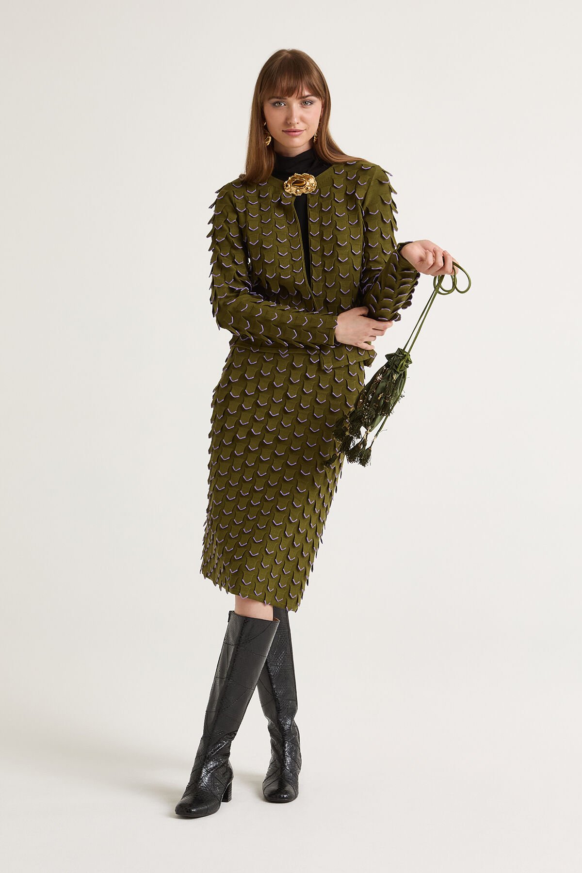 Maliparmi 3D STITCH SKIRT Green JG666378205