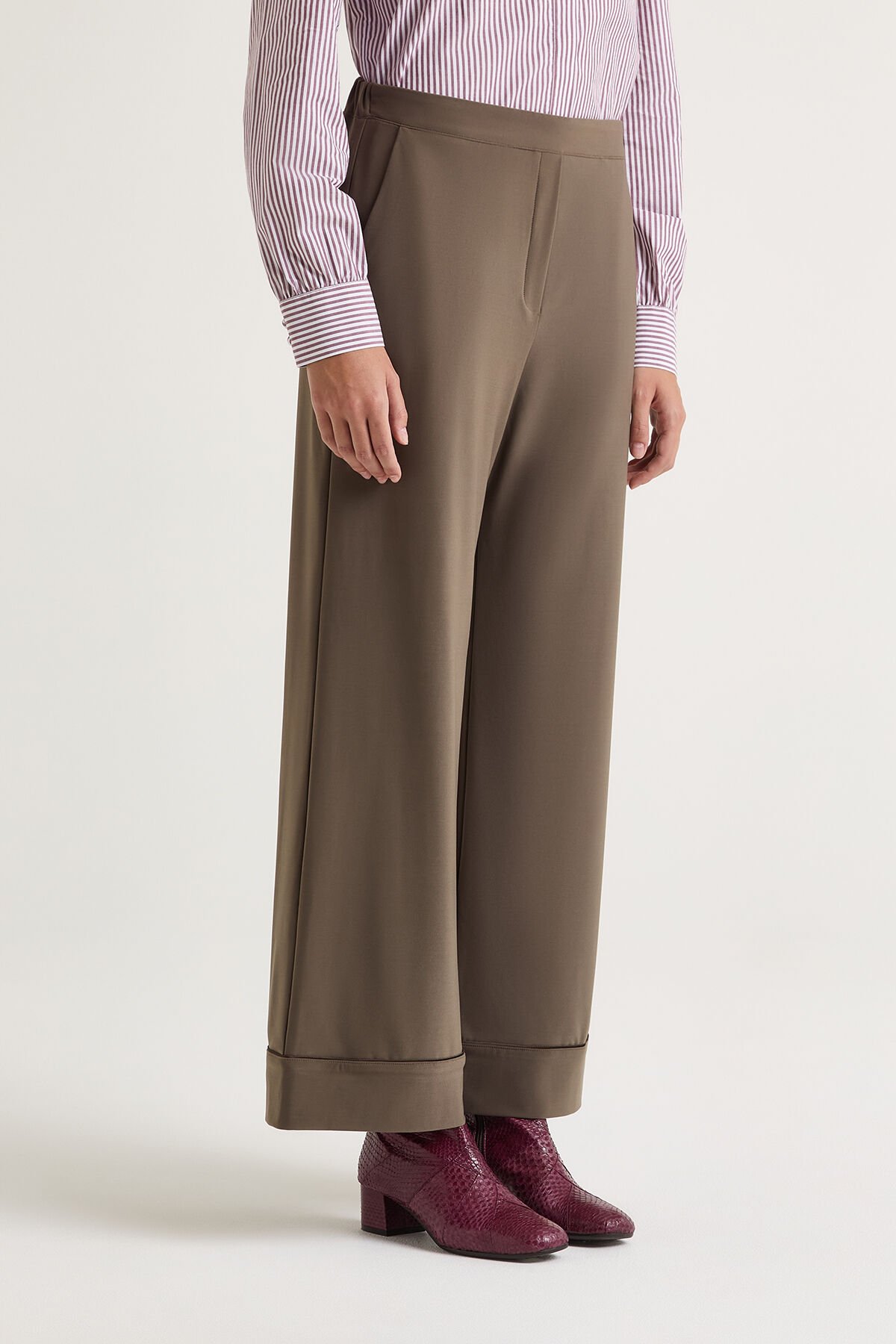 Maliparmi TECNO JERSEY TROUSERS Dark Beige JH013470226 Maliparmi TECNO JERSEY TROUSERS Dark Beige JH013470226