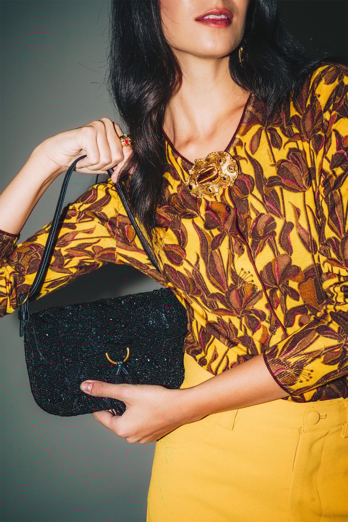 Maliparmi CARDIGAN PRINTED KNIT Giallo JN355178200