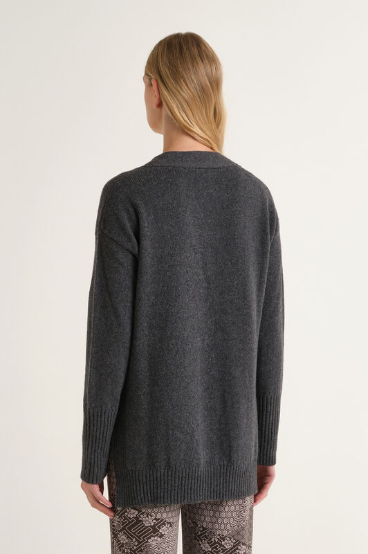 Maliparmi CARDIGAN CASHMERE MERINOS Dark Grey JN371674315