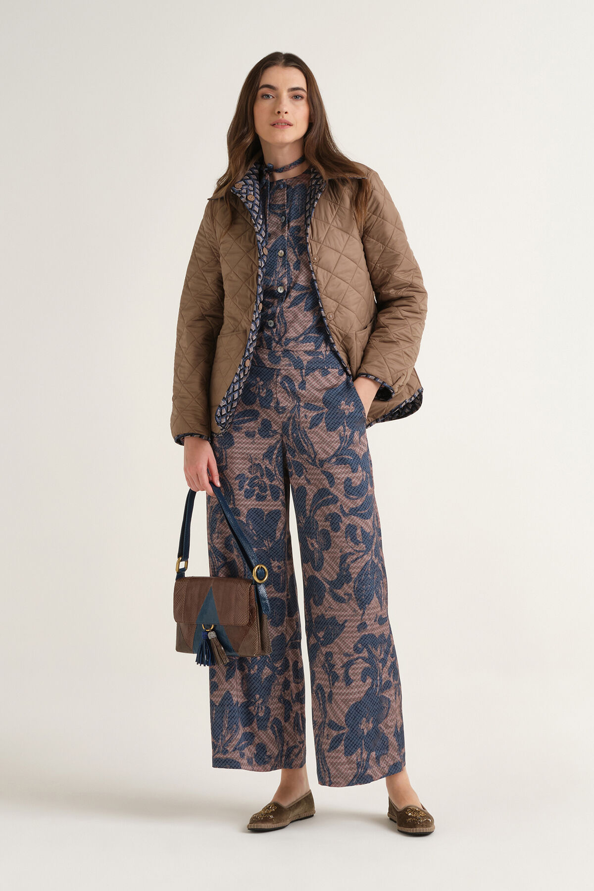 Maliparmi SWEET FOLIAGE TROUSER Blue JH805350688 Maliparmi SWEET FOLIAGE TROUSER Blue JH805350688