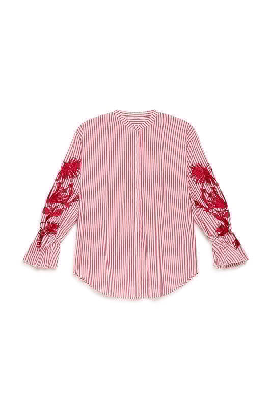 Malìparmi STRIPED FLEUR SHIRT Red JM558515222 Malìparmi STRIPED FLEUR SHIRT Red JM558515222
