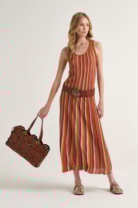 Malìparmi FLEXAGE STRIPES ROBE Rouille JF951378211