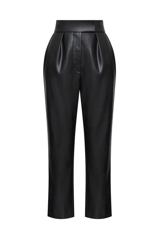 Maliparmi ECO LEATHER LOOK TROUSERS Black JH805050659