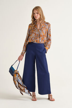 Malìparmi STRETCH COTTON TROUSERS NavyBlue JH805310212