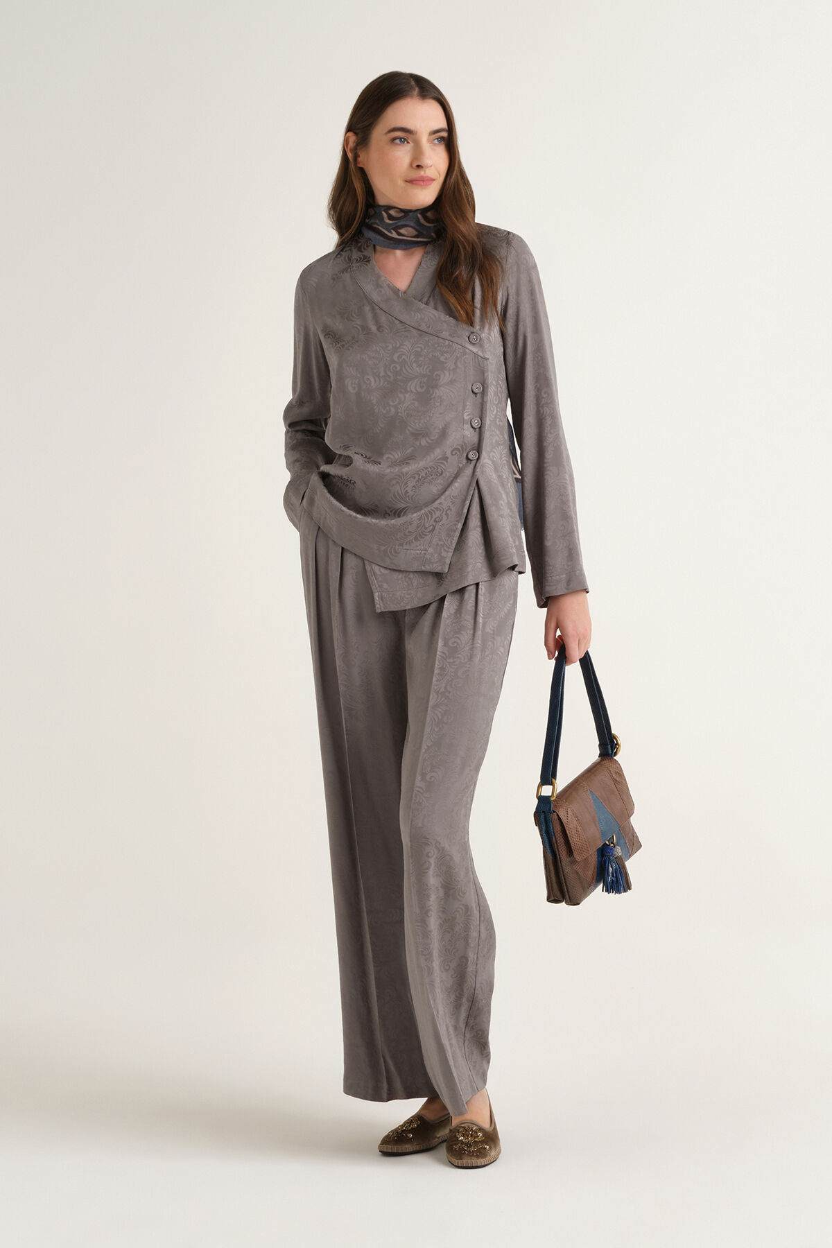 Maliparmi DAMASK JACQUARD SHIRT Grey JM559850684 Maliparmi DAMASK JACQUARD SHIRT Grey JM559850684