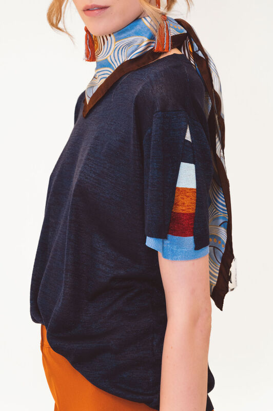 Malìparmi VISCOSE FLUID T-SHIRT Sea JK029477100