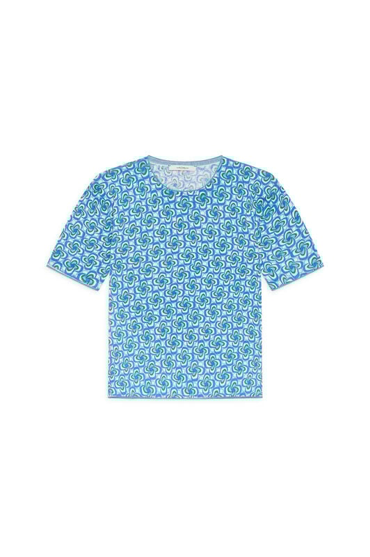 Malìparmi COTTON PRINTED T-SHIRT Blue JK029378215