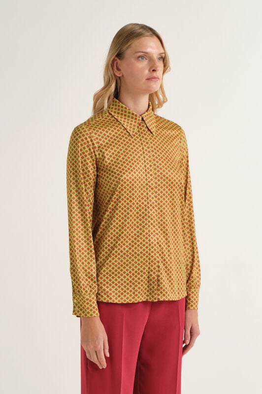 Maliparmi MICRO PRINT JERSEY SHIRT Acid Green JM556470654 Maliparmi MICRO PRINT JERSEY SHIRT Acid Green JM556470654