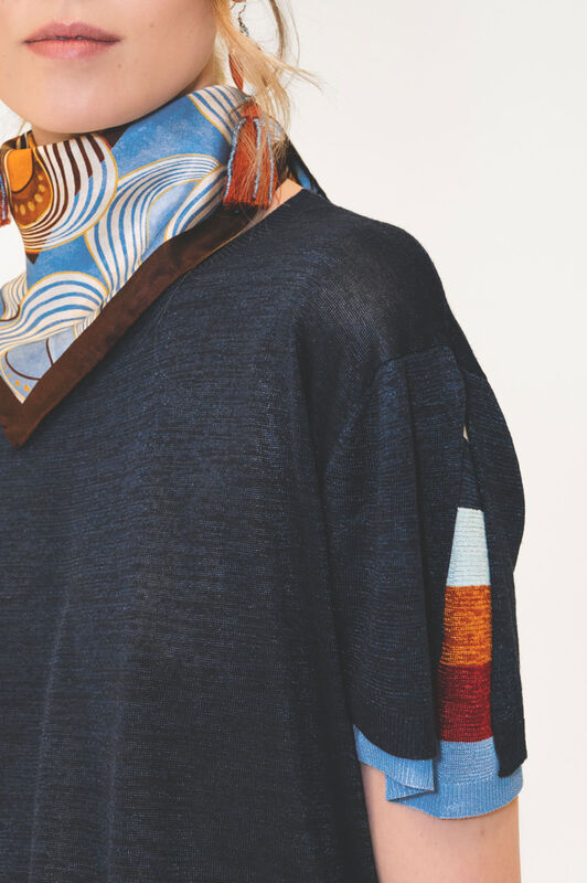 Malìparmi VISCOSE FLUID T-SHIRT Sea JK029477100