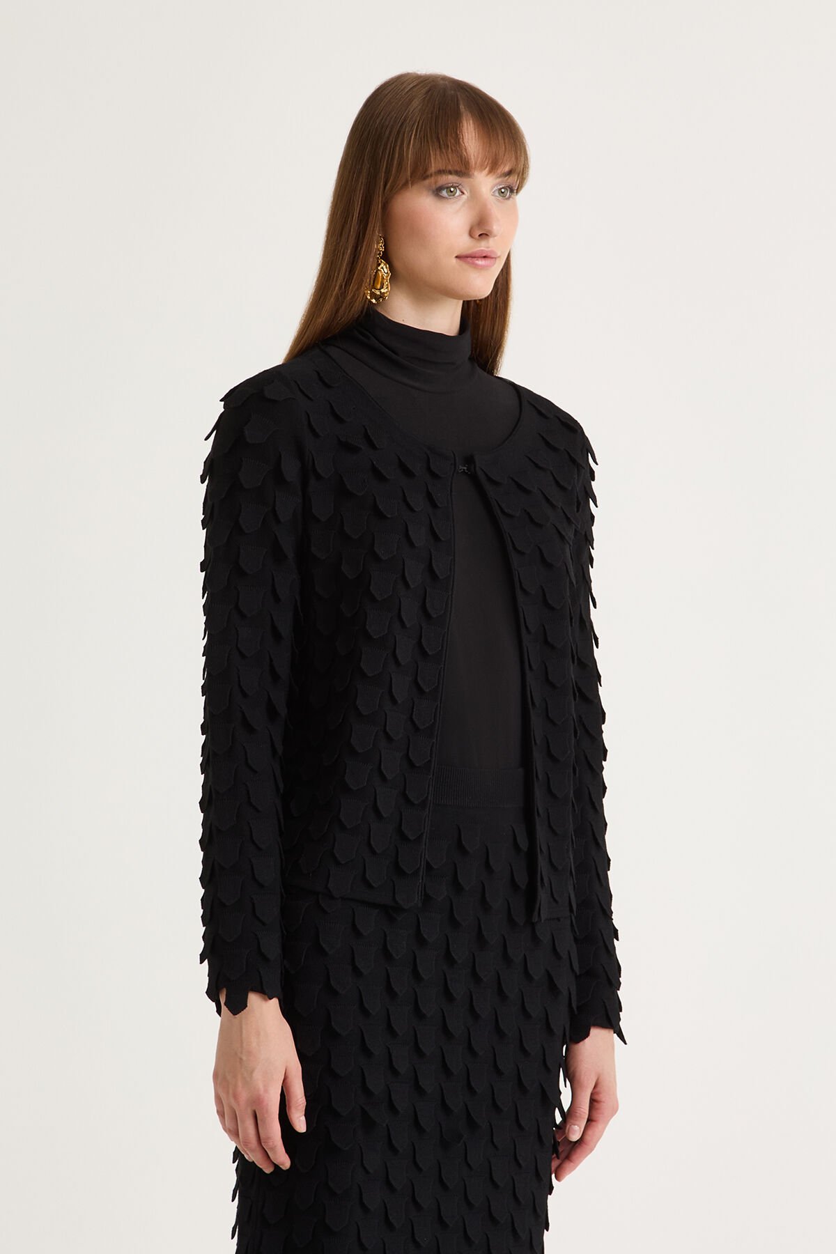 Maliparmi 3D STITCH CARDIGAN Black JN370178205