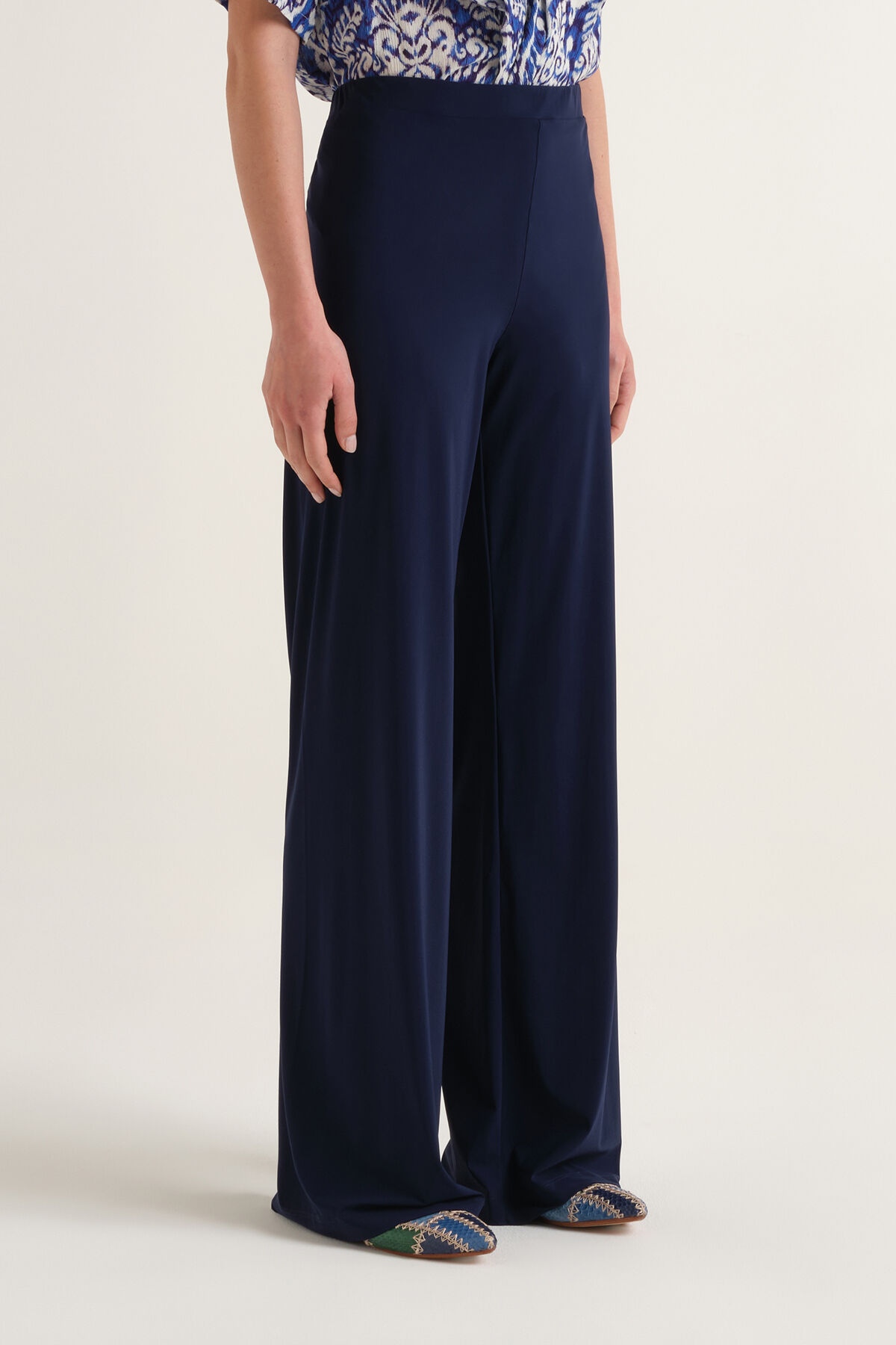 Malìparmi SOFT JERSEY TROUSERS NavyBlue JH753070210