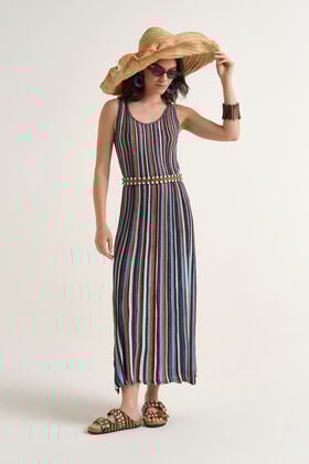 Malìparmi FLEXAGE STRIPES DRESS Light Blue JF951378211