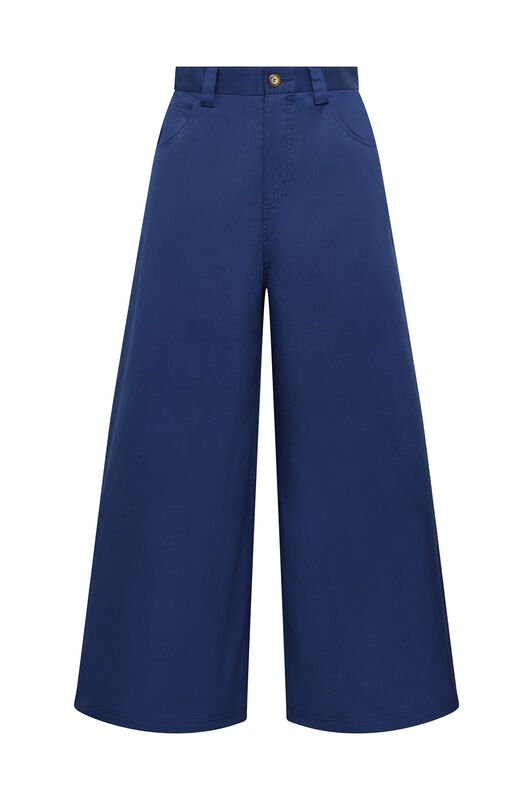 Malìparmi STRETCH COTTON TROUSERS NavyBlue JH804010212