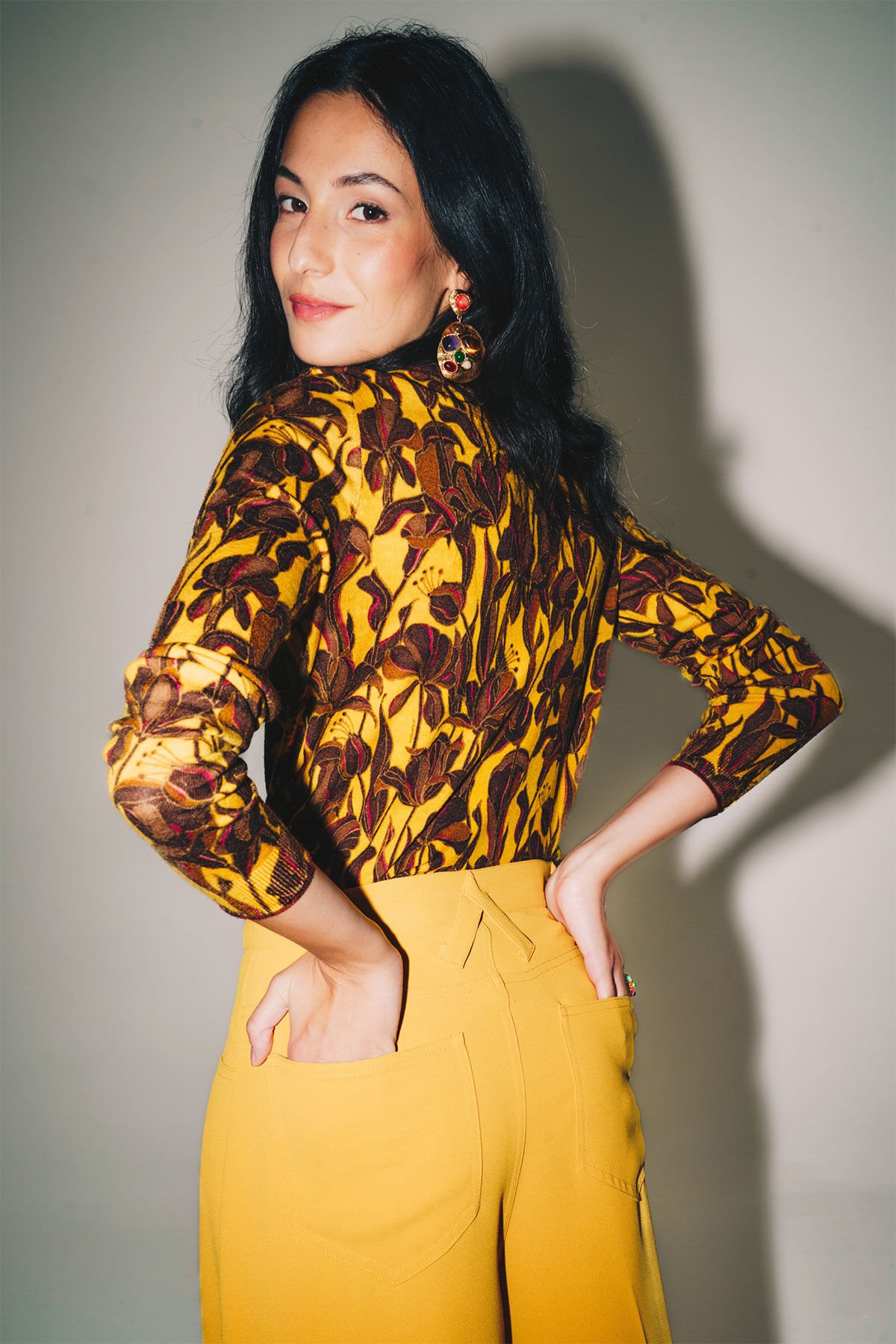 Maliparmi CARDIGAN PRINTED KNIT Giallo JN355178200