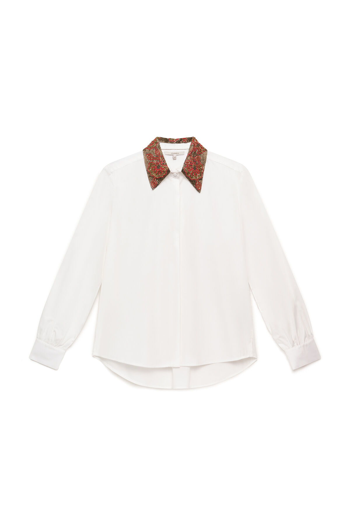 Maliparmi BLOSSOM EMBROIDERY SHIRT Natural White JM558615228 Maliparmi BLOSSOM EMBROIDERY SHIRT Natural White JM558615228