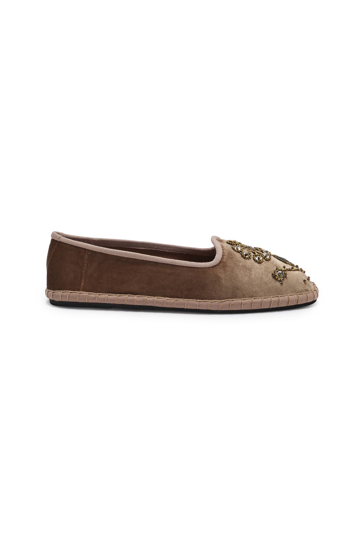 Maliparmi THE PRECIOUS VELVET BABOUCHE-BIJOUX Taupe SB007861039 Maliparmi THE PRECIOUS VELVET BABOUCHE-BIJOUX Taupe SB007861039