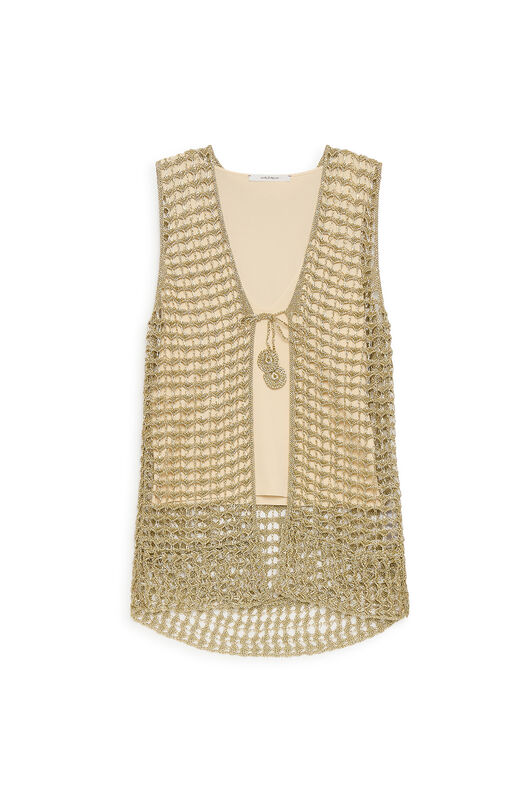 Malìparmi METALLIC LUREX VEST Gold JE113078213