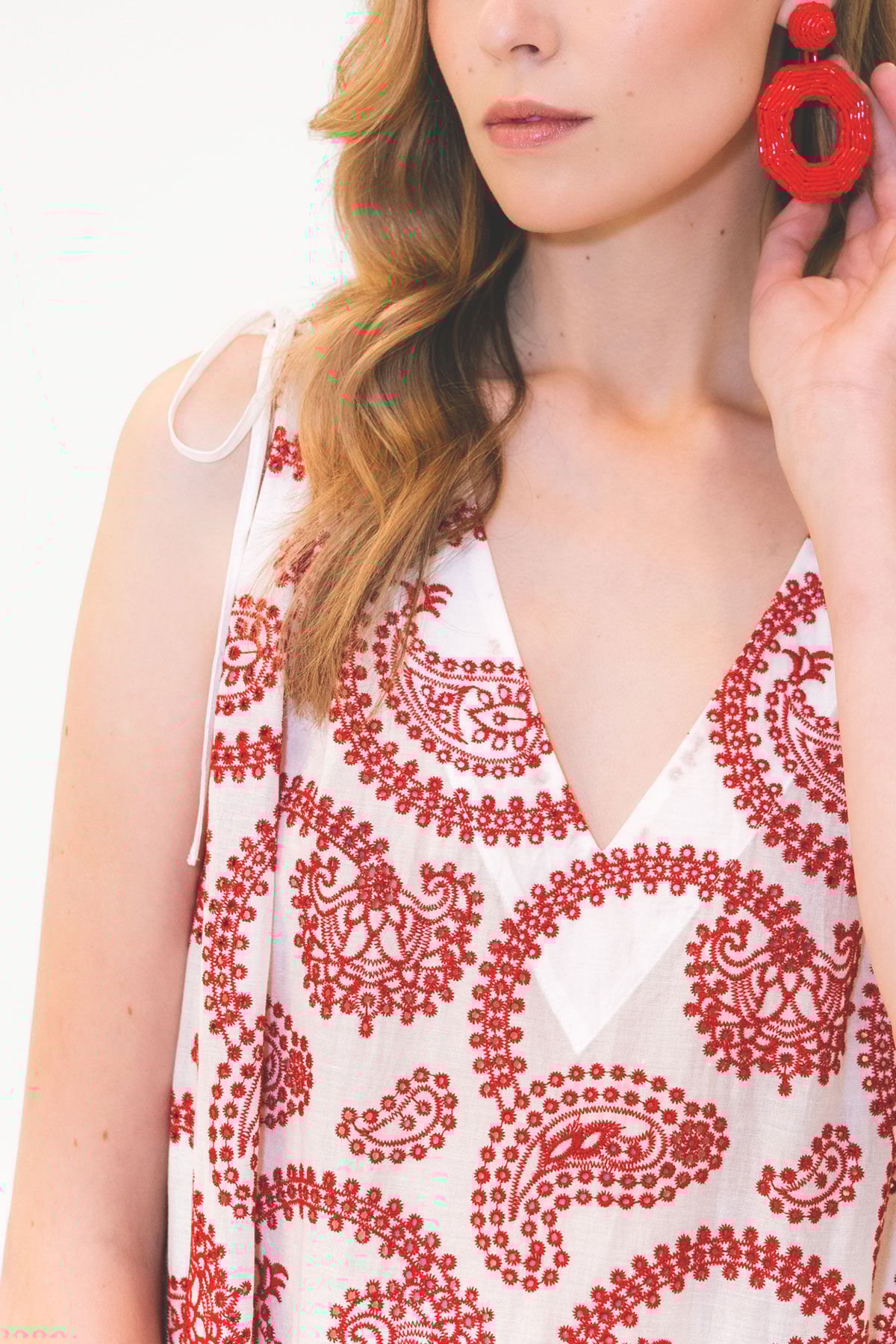 Malìparmi BRODERIE ANGLAISE DRESS Red JF669315218 Malìparmi BRODERIE ANGLAISE DRESS Red JF669315218