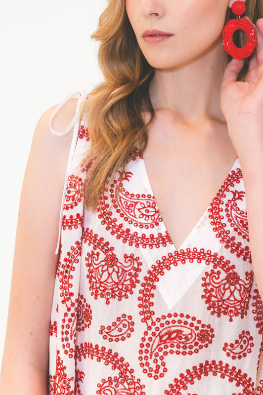 Malìparmi BRODERIE ANGLAISE DRESS Red JF669315218 Malìparmi BRODERIE ANGLAISE DRESS Red JF669315218