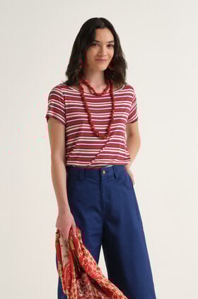 Malìparmi SUMMER STRIPES T-SHIRT Light Blue JK028170676