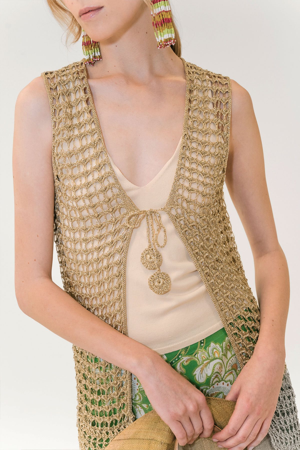 Malìparmi METALLIC LUREX VEST Gold JE113078213