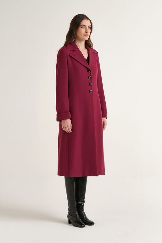 Maliparmi SLEEK MATTE OVERCOAT Burgundy JB540450689