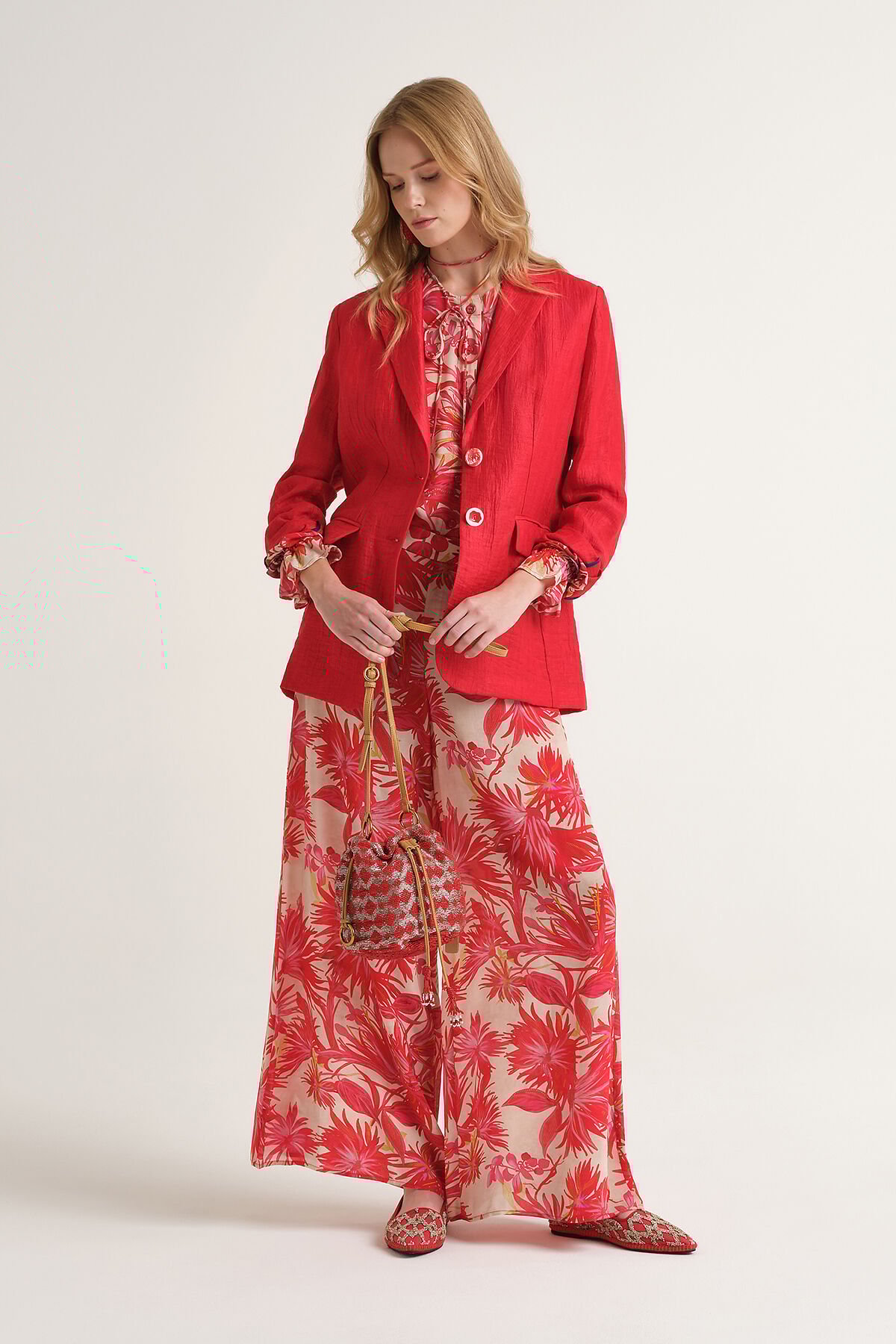 Malìparmi GIACCA LINEN JACQUARD Corallo JD648440102