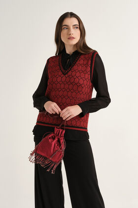 Maliparmi GILET JACQUARD 3D Rosso JE113278218