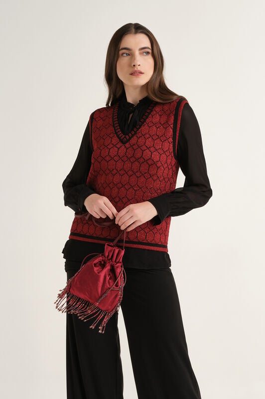 Maliparmi GILET JACQUARD 3D Rosso JE113278218 Maliparmi GILET JACQUARD 3D Rosso JE113278218