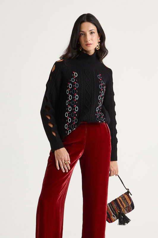 Maliparmi JEWEL WOOL KNITWEAR Black JQ510678201