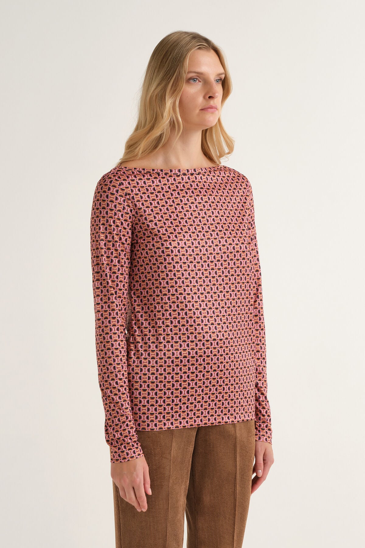 Maliparmi MICRO PRINT JERSEY T-SHIRT Pink JK025770654